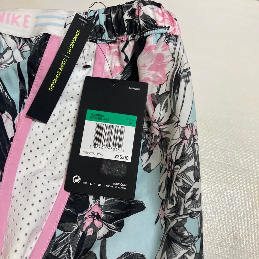 Nike Floral Athletic Shorts in Mint, Pink and Black - Picture 4 of 9